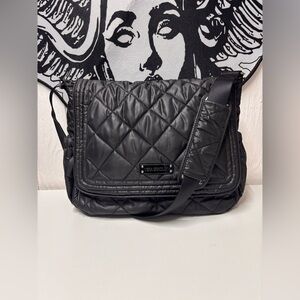Vera Bradley Black Puffy Messenger Bag
